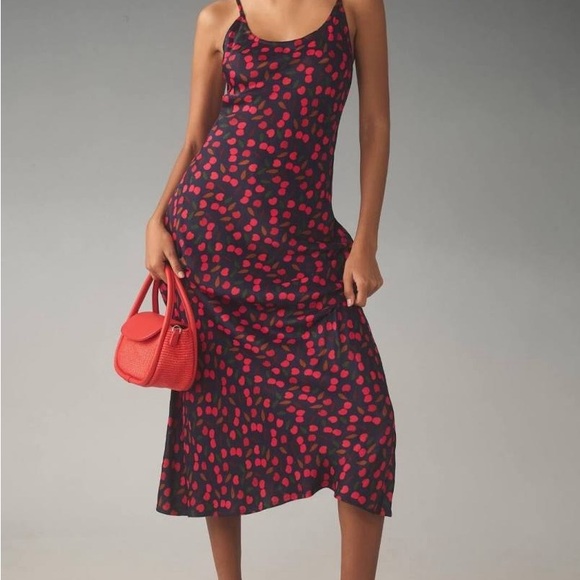Anthropologie Dresses & Skirts - Anthropologie Midi Slip Dress, Cherry Print